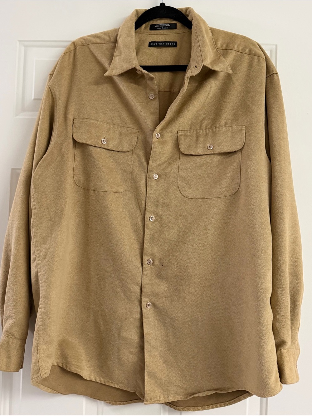 Geoffrey Beene Men's Light Tan Button-Front Shirt Jacket